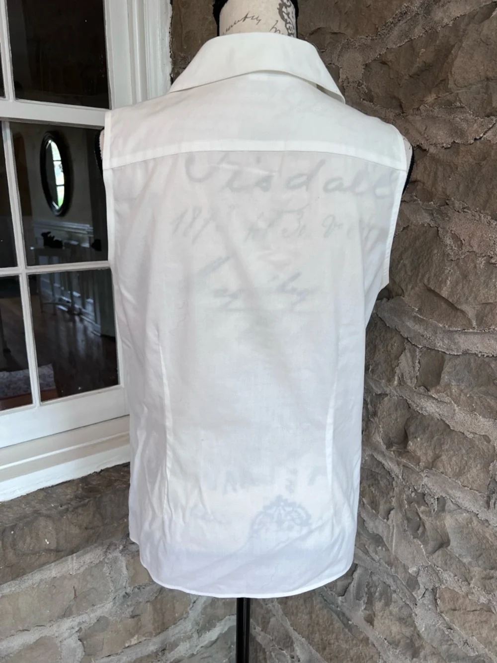 Coldwater Creek size M White Sleeveless no iron fitted Button-Down Shirt - Picture 4 of 5